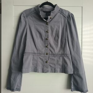 White House Black Market Women's Gray Jean Jacket